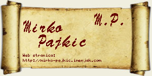 Mirko Pajkić vizit kartica